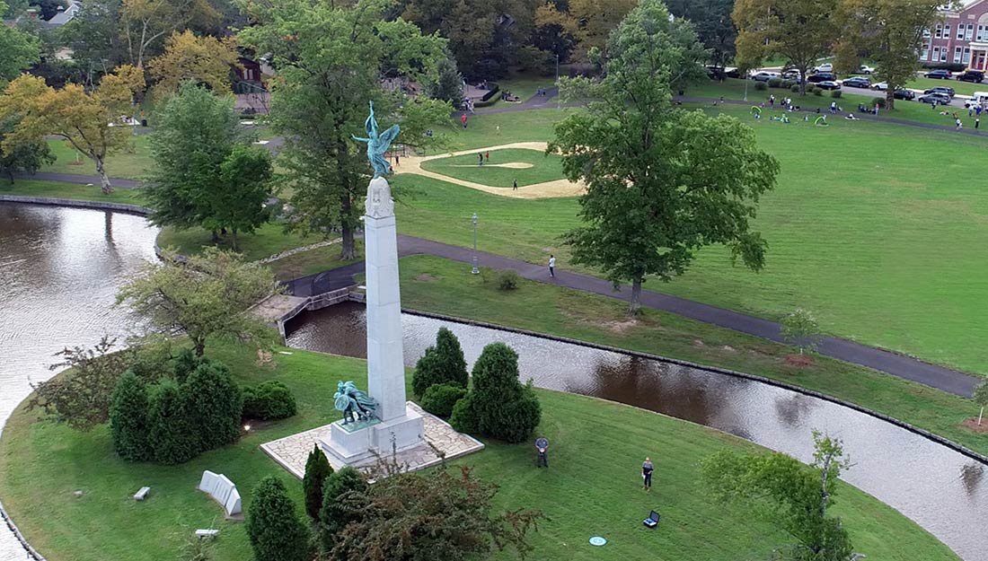 An overhead view of Edgemont Memorial Park
