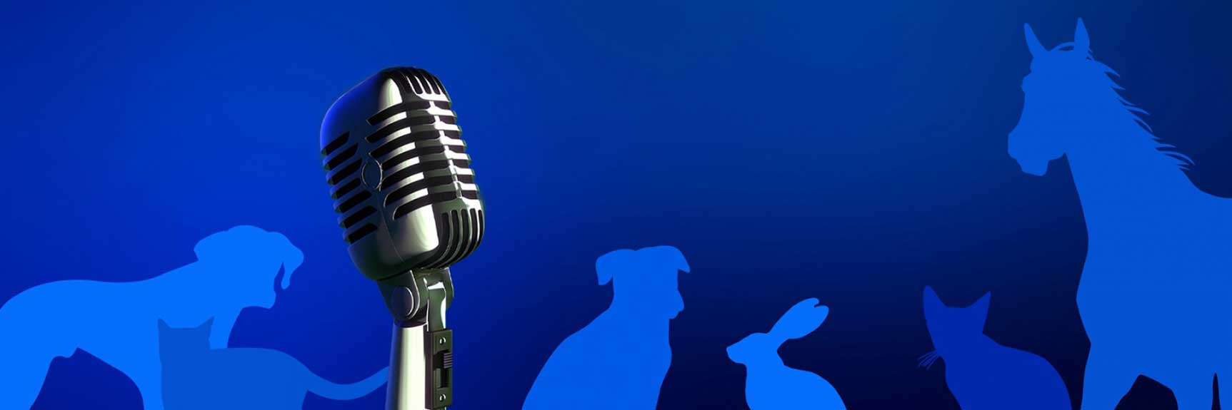 silhouettes d'animaux de compagnie avec microphone | Affiche Rock the House